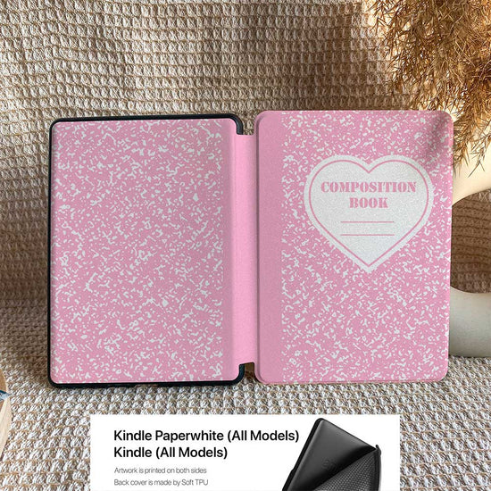 Heart Composition Book | Kindle Case - Pink - IMCASE