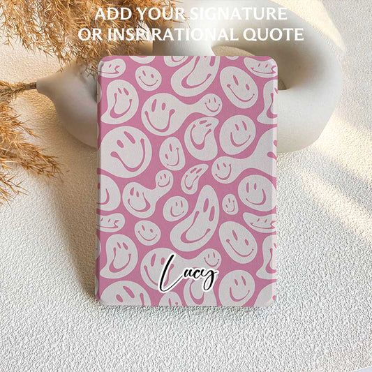 Melting Smiley Face| Kindle Case - Pink