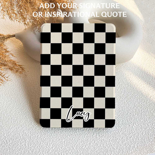 Checkerboard Art | Kindle Case - Black&Beige
