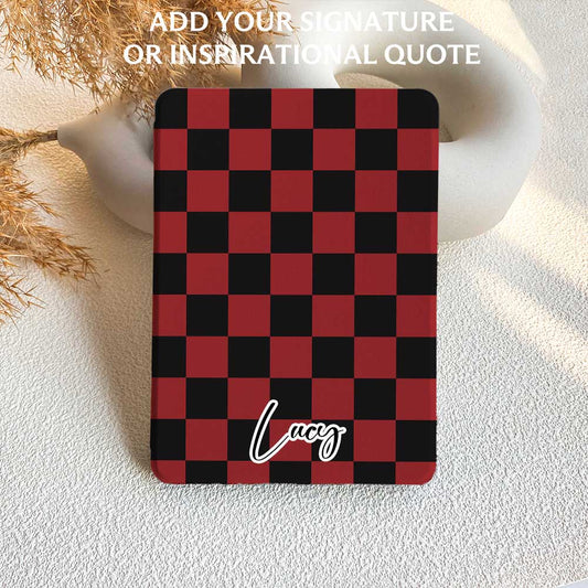 Checkerboard Art | Kindle Case - Black&Red