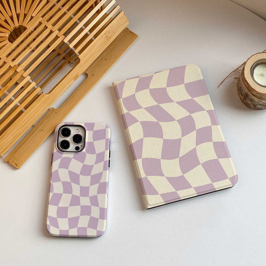 Purple Chessboard iPad Case