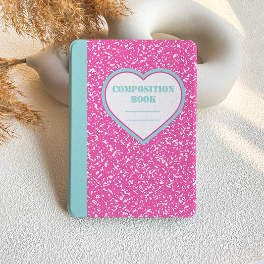 Heart Composition Book | Kindle Case - Neon Pink