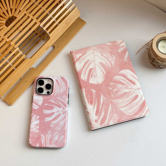 Pink Monstera iPad Case