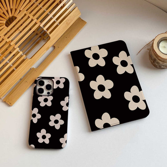 Flora iPad Case - Black and Khaki - IMCASE