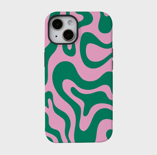 Ripple Fusion | iPhone Case - Green&Pink