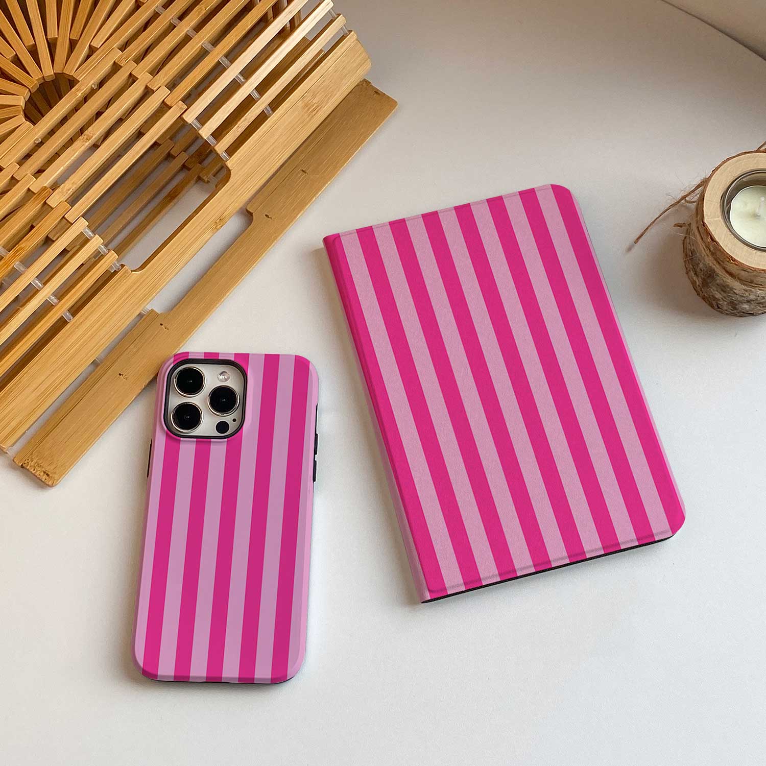 Stripe Pattern iPad Case - Barbie Pink iPad Mini1/2/3(7.9 Stripe Pattern iPad Case - Barbie Pink iPad Mini1/2/3(7.9