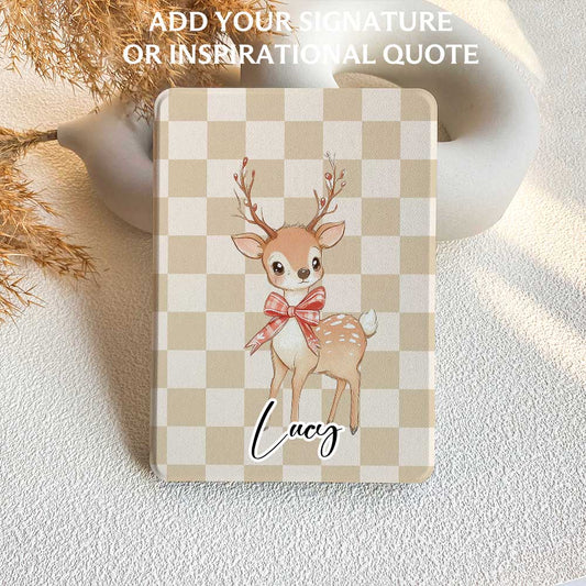 Cheerful Deer | Kindle Case - Khaki
