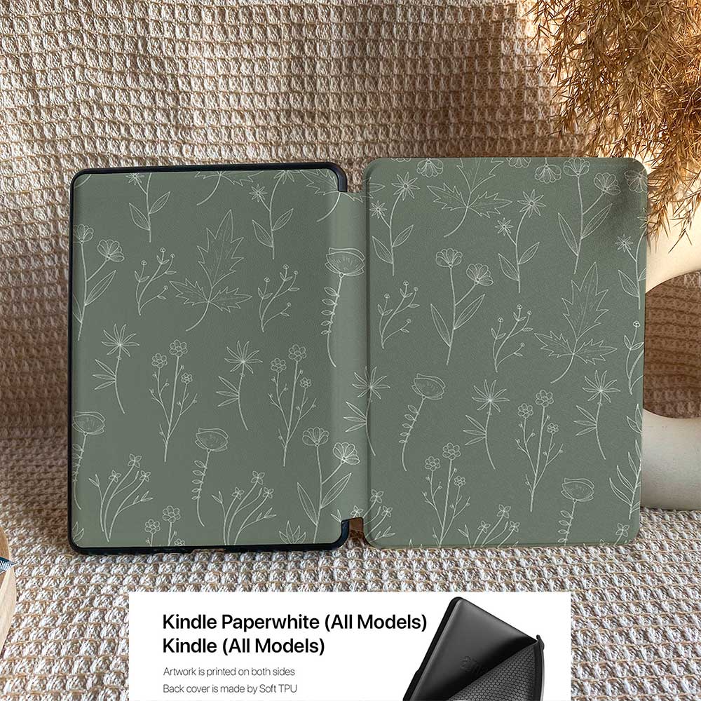 Aesthetics Botanical | Kindle Case - Dark Green - IMCASE