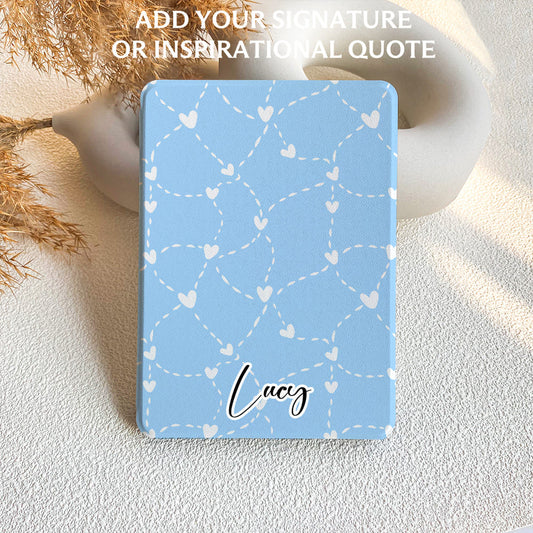 Dot Heart | Light Blue Kindle Case
