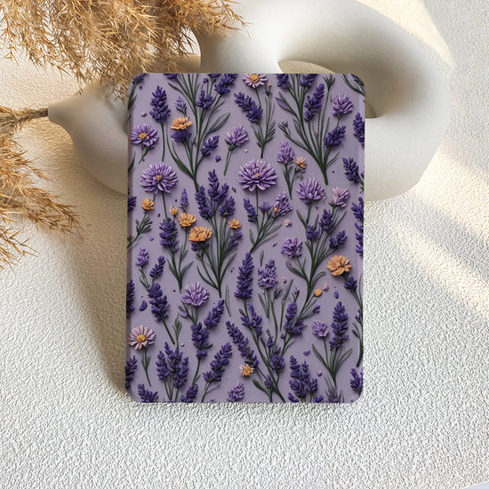 Floral patterned product on a textured surface with natural elements