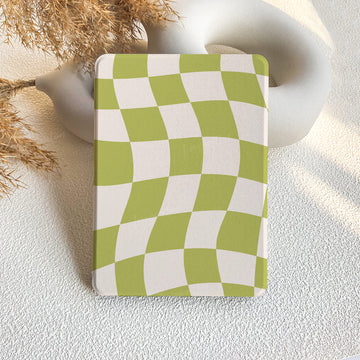 Wavy Check | Kindle Case - Green