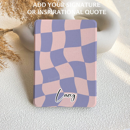 Wavy Check | Kindle Case - Pink & Purple