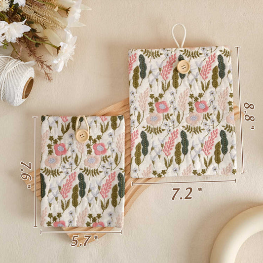 Embroidery Floral Book Sleeve - E