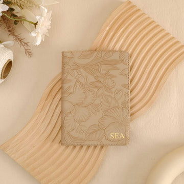 Floral Leather Kindle Case - Khaki