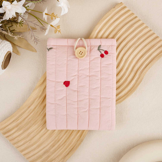 Cherry&Heart Book Sleeve - Pink