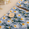 Embroidery Daisy Book Sleeve - Blue