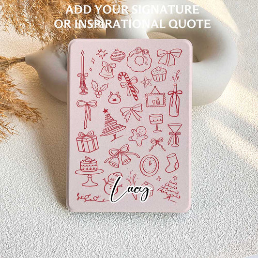 Christmas Doodle | Kindle Case - Pink