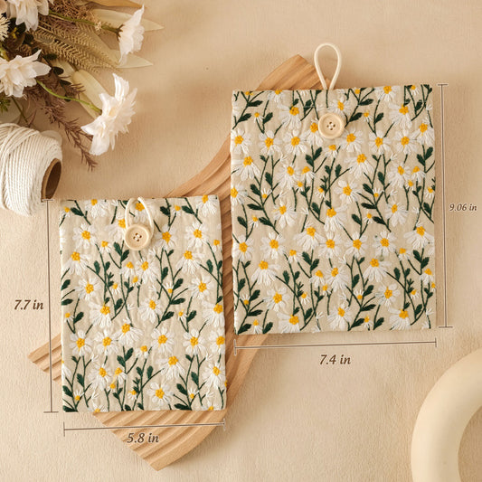 Embroidery Floral Book Sleeve - D