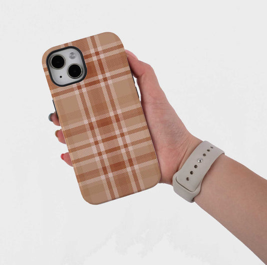 Plaid Pattern | iPhone Case - Pumpkin