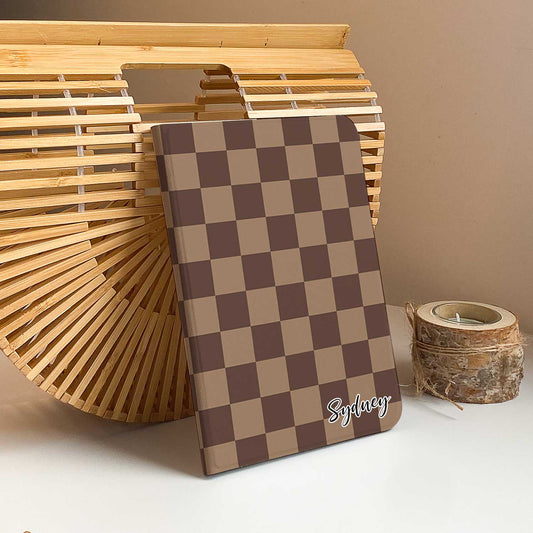 Checkerboard Art iPad Case - Chocolate