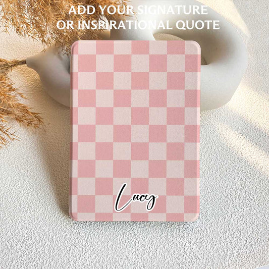 Checkerboard Art | Kindle Case - Baby Pink