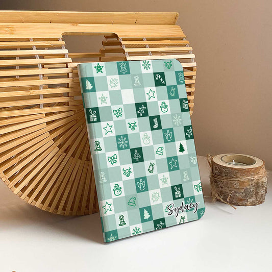 Christmas Checker iPad Case - Mint