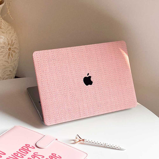 Weave Leather MacBook Case - Pink