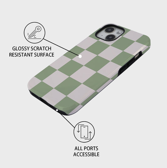 Checkerboard Art | iPhone Case - Green