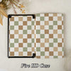 Checkerboard Art | Kindle Case - Green&Khaki