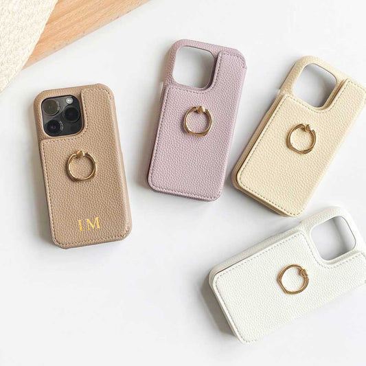 Mirage | Leather Ring Grip Phone Case with Mirror