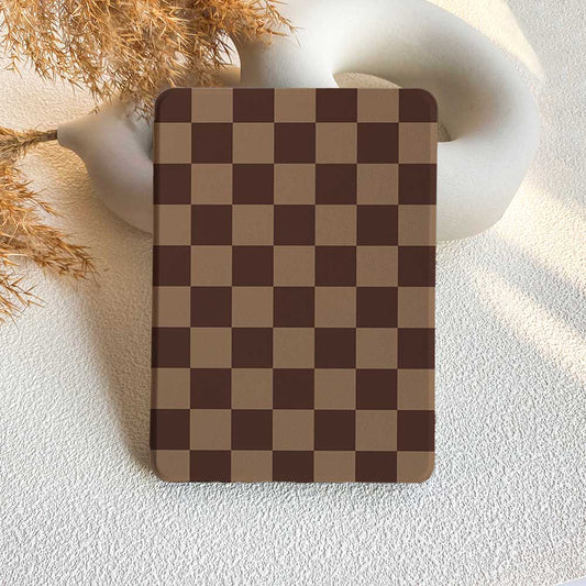 Checkerboard Art | Kindle Case - Chocolate