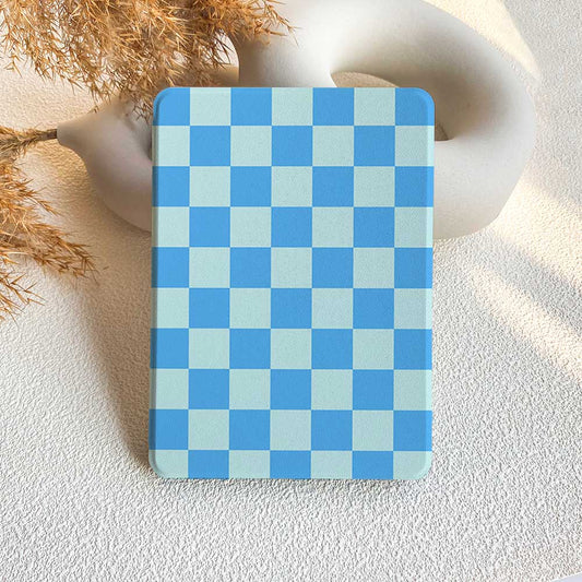 Checkerboard Art | Kindle Case - Maya Blue