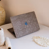 Floral Leather MacBook Case - Grey