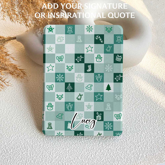 Christmas Checker | Kindle Case - Mint