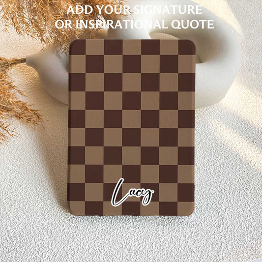 Checkerboard Art | Kindle Case - Chocolate