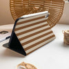 Stripe Pattern iPad Case - Brown