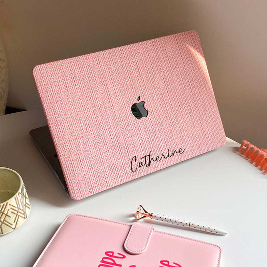 Weave Leather MacBook Case - Pink