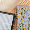 Embroidered Daisy Kindle Case - Blue