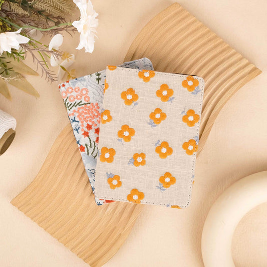 Embroidered Yellow Flora Kindle Case