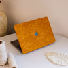 Floral Leather MacBook Case - Pumpkin