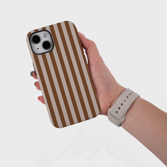 Stripe Pattern | iPhone Case - Brown