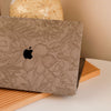 Floral Leather MacBook Case - Grey