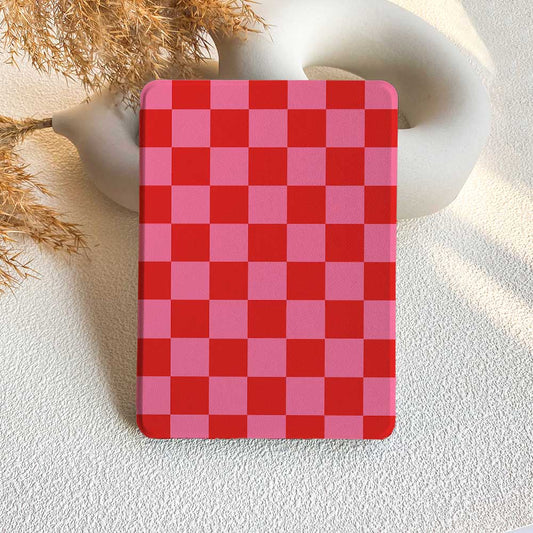 Checkerboard Art | Kindle Case - Pink&Red