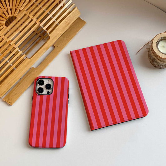 Stripe Pattern iPad Case - Red