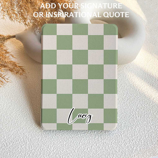 Checkerboard Art | Kindle Case - Green