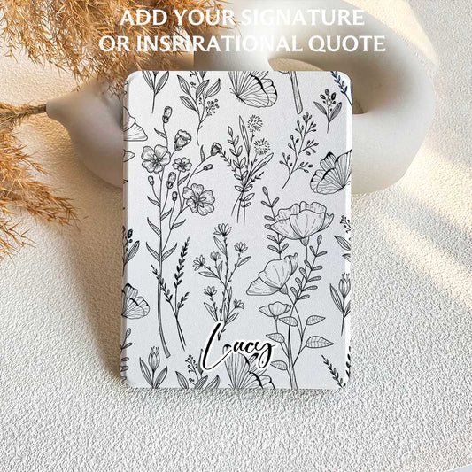 Plant Pencilwork | Kindle Case - White