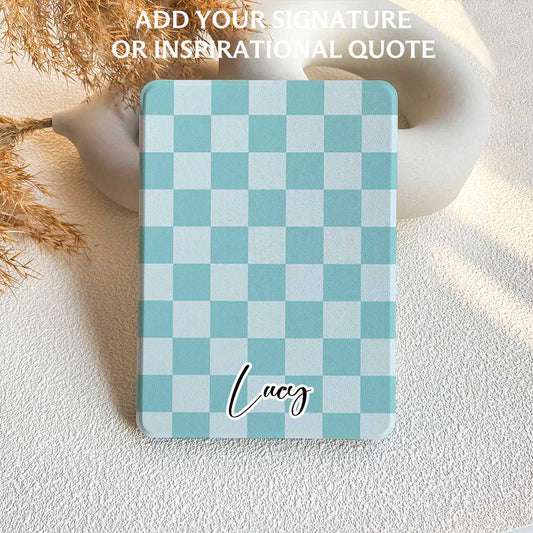 Checkerboard Art | Kindle Case - Tiffany Blue