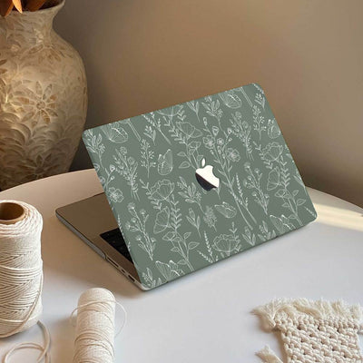 Aesthetics Botanical | Macbook Case - Dark Green - IMCASE