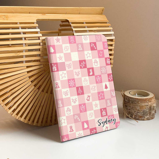 Christmas Checker iPad Case - Pink