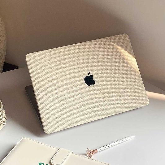 Weave Leather MacBook Case - White